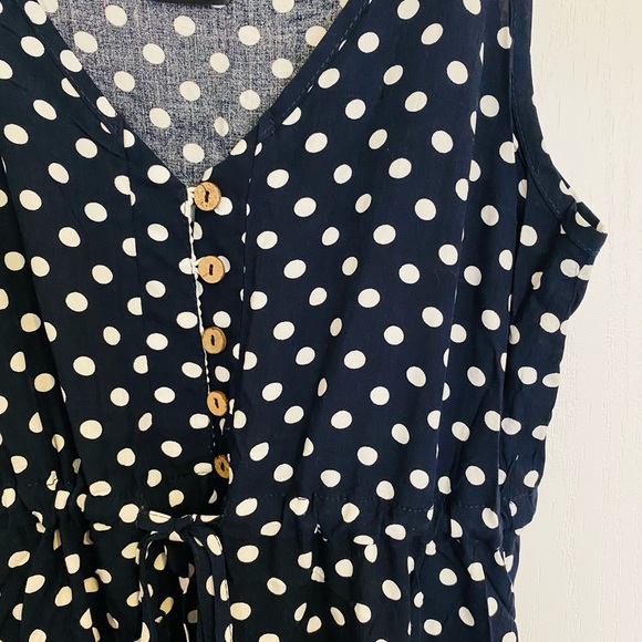 Navy Polka Dot Dress - Picture 2 of 7